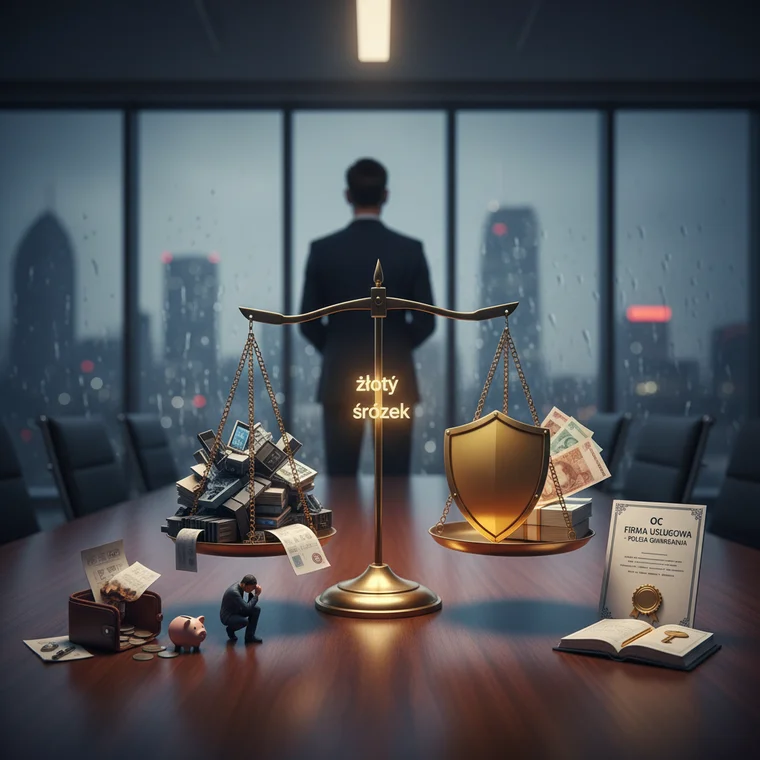 Specjalista ds. ubezpieczeń doradzający przedsiębiorcy przy wyborze sumy gwarancyjnej OC firmy usługowej