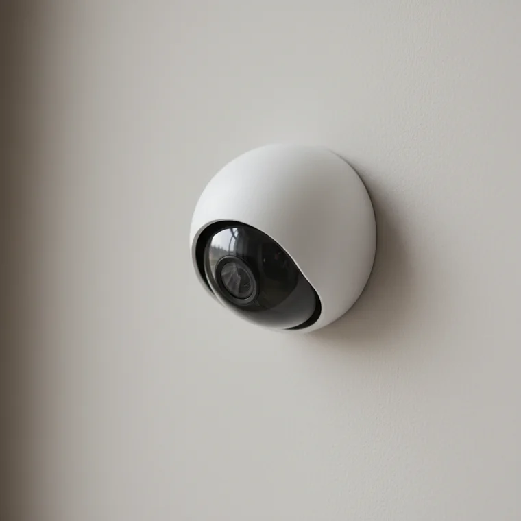 Schemat monitoringu biura z recepcją i trzema gabinetami – widok recepcji, korytarza i wejść, ilustrujący rozmieszczenie kamer do biura