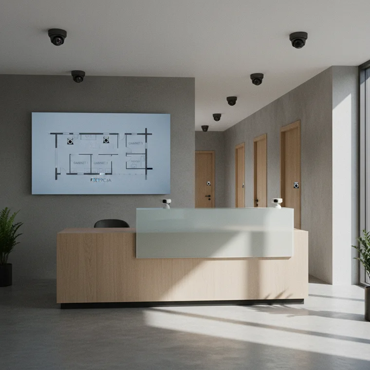 Jak dobrać liczbę kamer do biura z recepcją i gabinetami