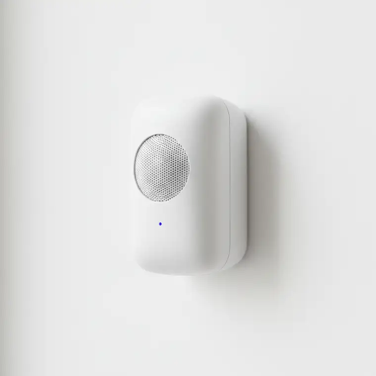 Widok biura z systemem alarmowym i telefonem z powiadomieniem SMS, konfiguracja alarmu biurowego dla spokojnego snu bez fałszywych alarmów