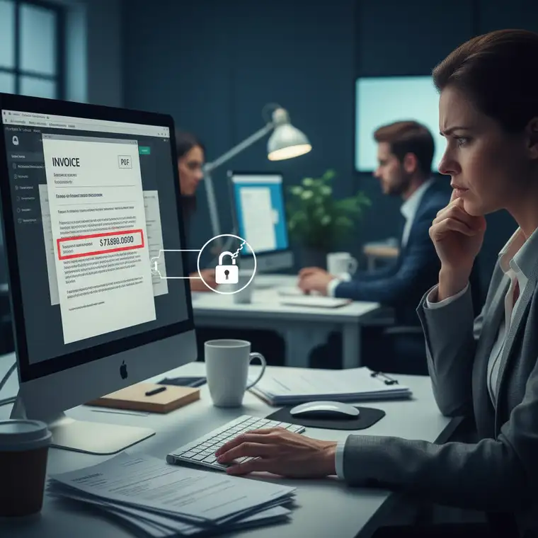 Zespół finansowy analizuje procedury bezpieczeństwa i fałszywe faktury PDF, aby wzmocnić ochronę mimo logowania dwuskładnikowego