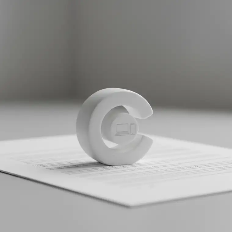 Ilustracja przedstawiająca przedsiębiorcę i freelancera IT omawiających umowę o przeniesienie praw autorskich do oprogramowania