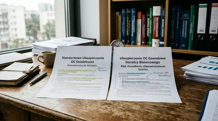 OC zawodowe dla doradców biznesowych a standardowe OC działalności